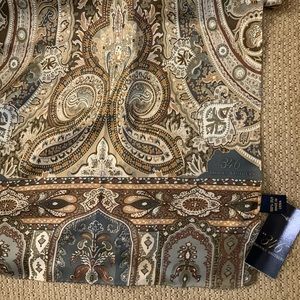Taupe Paisley Silk Scarf NWT